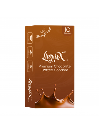 LingusX Chocolate 384 Raised Dotted Condoms -  Pack of 10